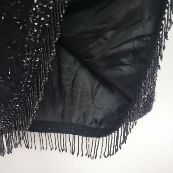 Vintage Beaded Black Tassle Hem Top - Picture 5 of 7